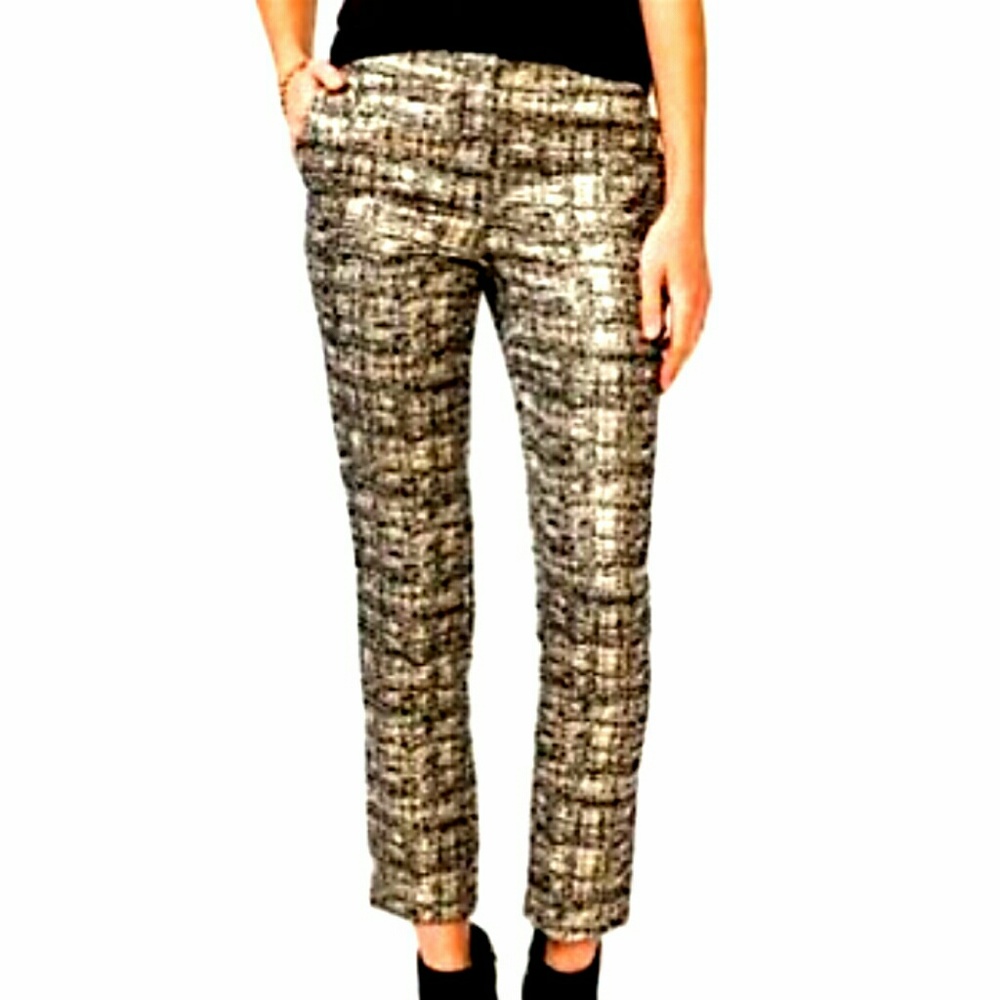 Forever 21 Essentials Metallic Black/Gold Pants